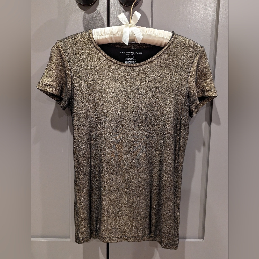 Gold shimmer short sleeve T-shirt